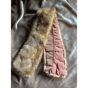 VTG faux fur pull through stole scarf neck warm brown onesize 100% Polyester